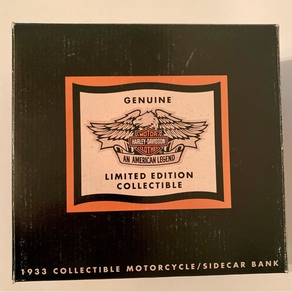 1933 Harley-Davidson Flathead Sidecar Motorcycle Diecast Replica Bank - Picture 9 of 11